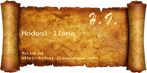 Hodosi Ilona névjegykártya
